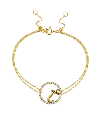 The Alkemistry Love Letter Initial 18ct Yellow-gold And 0.15ct Brilliant-cut Diamond Bracelet In 18ct Yellow Gold