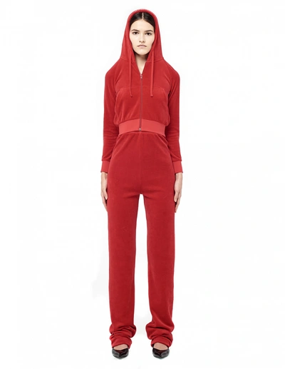 Vetements Juicy Couture Velour Tracksuit In Red