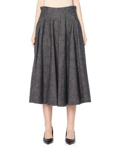 Y's Cotton Skirt In Grey