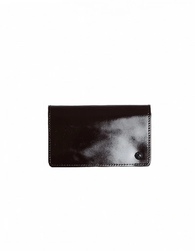 Yohji Yamamoto Polished Leather Cardholder In Brown