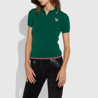 Coach Essentials Polo In Green - Size Xs In Dark Green