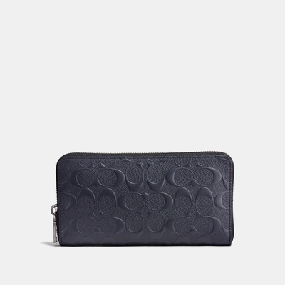 Coach Accordion Wallet In Signature Leather In Color<lsn_delimiter>midnight
