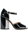 Marc Jacobs Women's Kasia Embellished Patent Leather Block Heel Sandals In Black