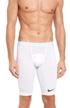 Nike Pro Compression Shorts In White/ Black