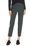 Eileen Fisher Stretch Crepe Slim Ankle Pants In Old Midnight
