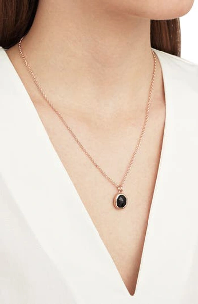 Monica Vinader Siren Semiprecious Stone Pendant Charm (online Trunk Show) In Black Onyx/ Rose Gold