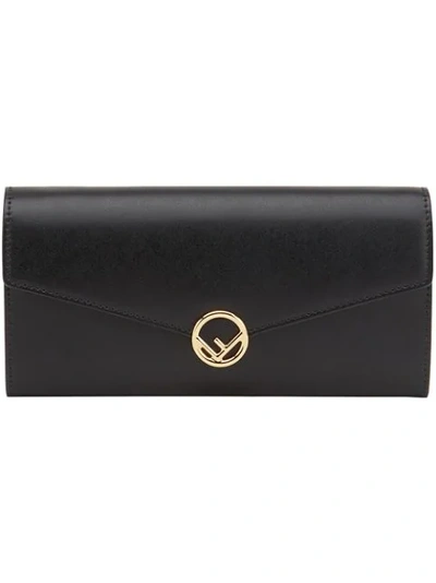 Fendi Black Chain Continental Wallet Bag