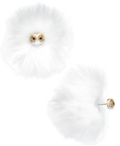 Kate Spade Star Bright Owl Reversible Stud Earrings In White