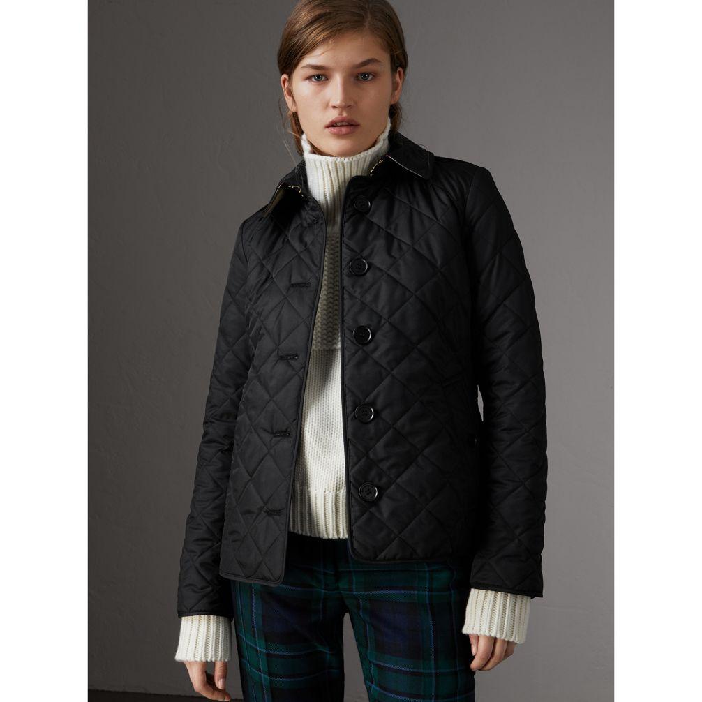 burberry black diamond quilted jacket