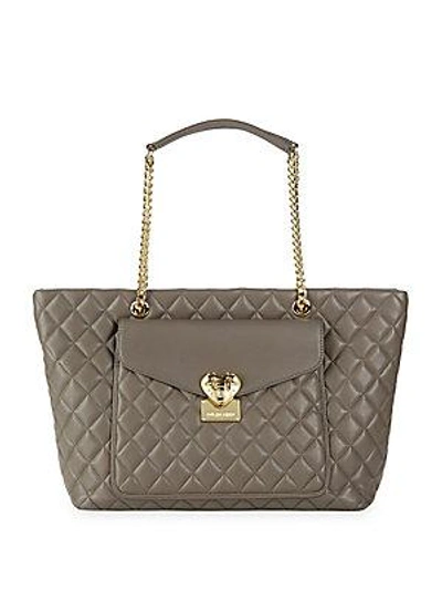 Love Moschino Quilted Tote In Grey