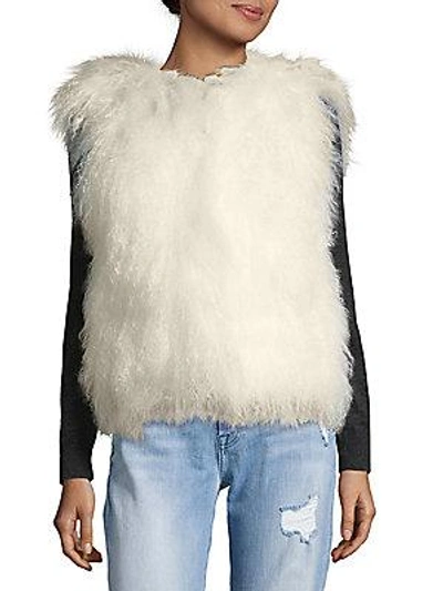 Belle Fare Textured Fur Top In White