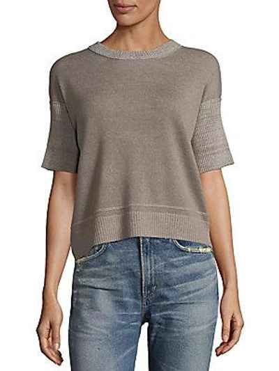 Inhabit Dropped Shoulder Cashmere And Linen Tee In Rain