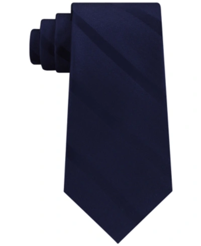 Tommy Hilfiger Men's Textured Woven Stripe Silk Tie In Navy