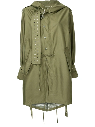 Monse Military Style Parka In Green