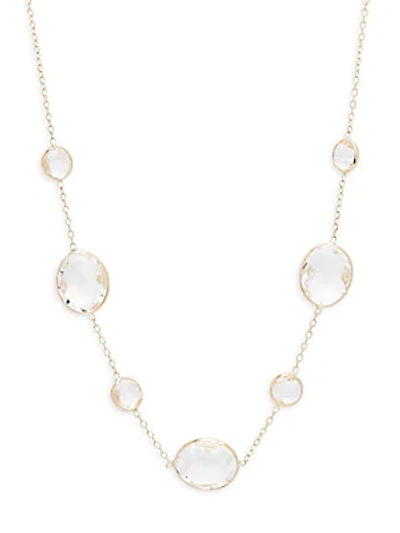 Saks Fifth Avenue Clear Quartz Single Strand Necklace In Gold