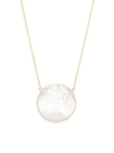 Saks Fifth Avenue Mother-of-pearl Round Pendant Necklace In Gold