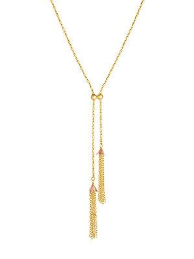 Saks Fifth Avenue 14k Yellow & Rose Gold Y Necklace
