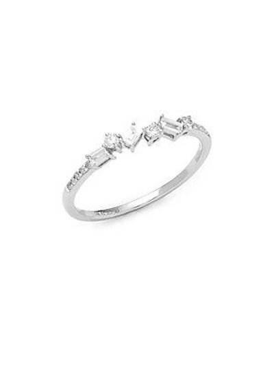 Kc Designs Stack & Style 14k White Gold & Baguette Diamond Ring