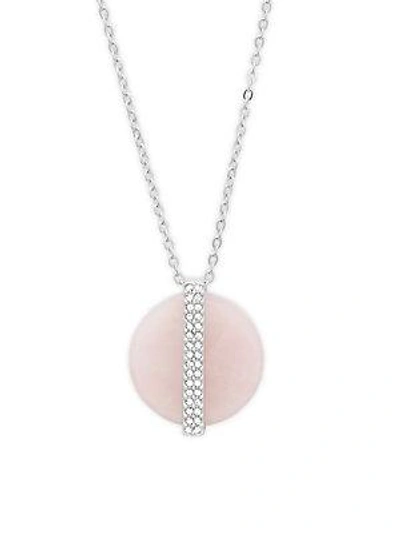 Swarovski Crystal And Stainless Steel Pendant Necklace In Silver