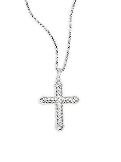 Saks Fifth Avenue Fancy Swirl Sterling Silver Cross Pendant Necklace