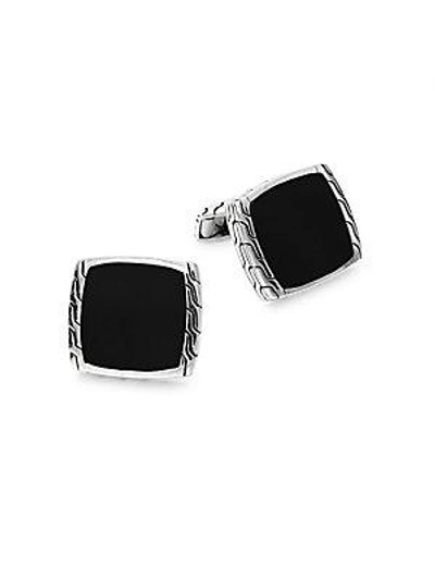 John Hardy Jade And Silver Square Cufflinks In Black