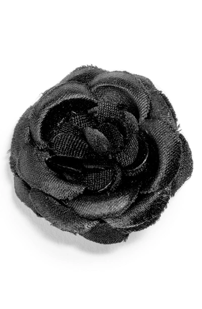 Hook + Albert Small Lapel Flower In Black