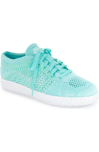 Nike Women's Tennis Classic Ultra Flyknit Lace Up Sneakers In Turquoise/  White | ModeSens
