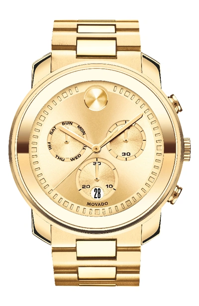 Movado Bold Metals Chronograph Bracelet Watch, 47mm In Gold