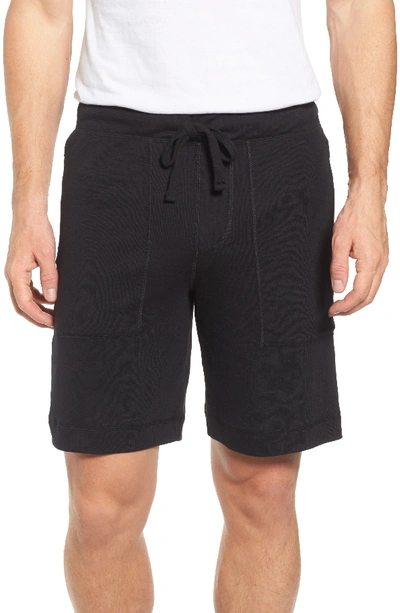 Alo Yoga Revival Relaxed Knit Shorts In Charcoal Black Triblend