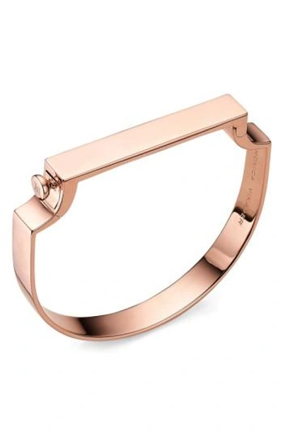 Monica Vinader Signature Petite Diamond Bangle In Rose Gold