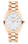 Movado Heritage Datron Bracelet Watch, 31mm In White/rose Gold
