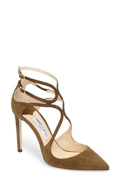 Jimmy Choo Lancer Strappy Pump In Olive