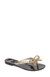 Melissa Women's Harmonic Chrome Ii Flip-flops In Black/ Gold