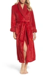 Natori Plush Robe In Crimson Red