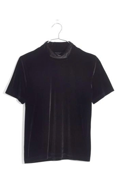 Madewell Velvet Mockneck Tee In True Black ModeSens