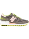 Saucony Shadow Original Taupe Color Sneakers In Rose Lime
