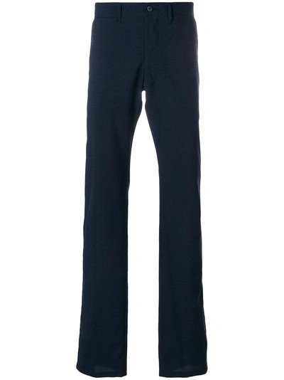 Armani Collezioni Tailored Fitted Trousers In Blue