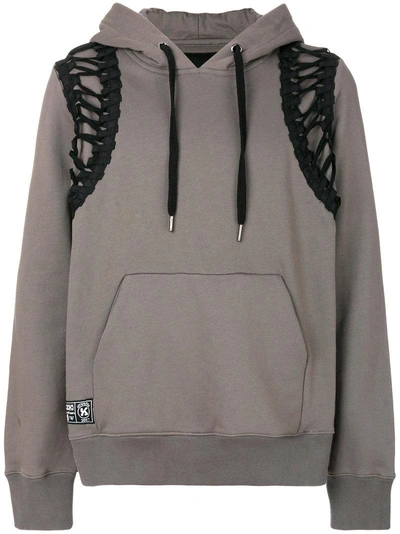 Ktz Lace-up Hoodie - Grey