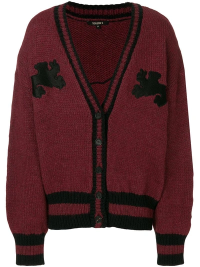 Yeezy Graphic Wool Knit Long Cardigan In Red