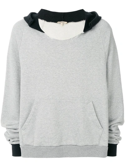 Yeezy Distressed Cut-neck Hoodie - Grey