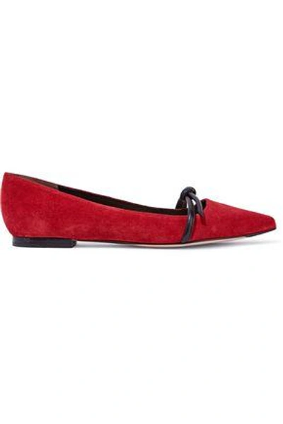 3.1 Phillip Lim Woman Kiddie Leather Point-toe Flats Claret