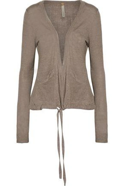 Soyer Paneled Linen, Cashmere And Silk-blend Cardigan In Taupe