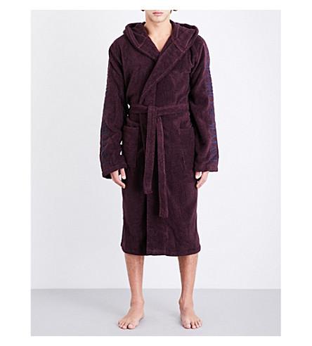 emporio armani hooded towelling gown