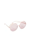 Fendi Round Holographic Sunglasses In Pink/pink