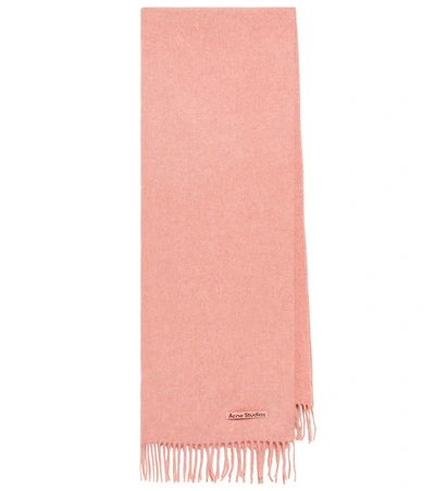 Acne Studios Canada Fringed Wool Scarf In Pale Pink