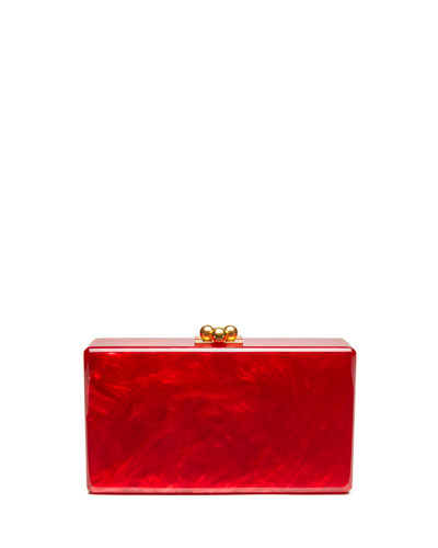 Edie Parker Jean Solid Acrylic Clutch Bag In Red | ModeSens