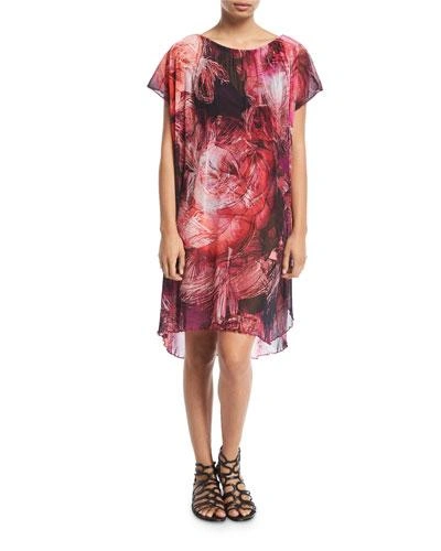Fuzzi Tulle Floral-print Coverup Dress