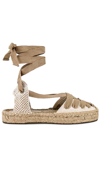 Soludos Luella Lace-up Espadrille In Ivory