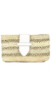 Poolside Straw Clutch In White