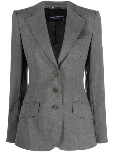 Pre-owned Dolce & Gabbana 1990s Notched Lapels Blazer In Grey